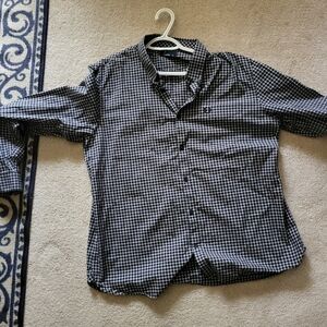Fred Perry Black and White Checkered Shirt